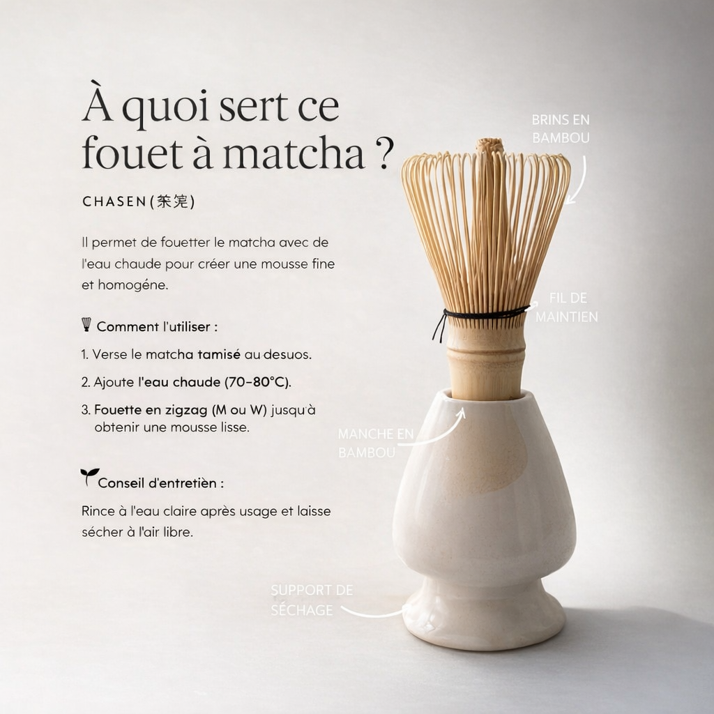 Fouet à matcha en bambou chasen (茶筅)