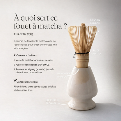 Fouet à matcha en bambou chasen (茶筅)