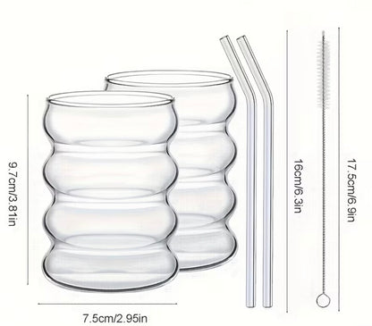 Lot de 6 verres de forme ondulée